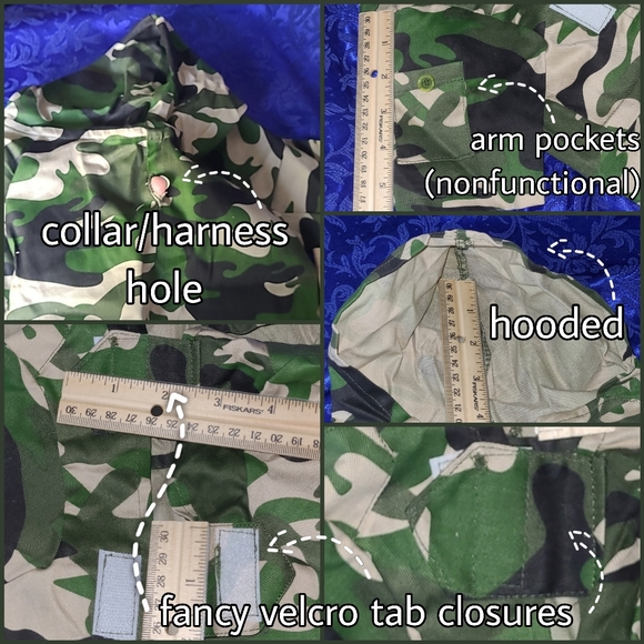 NWT 🪖 Pet Cargo Jacket - Dog Classic Camo Military Fatigues w/ Hood Size Medium - Picture 4 of 16